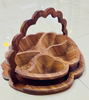 18 inch collapsible folding wooden basket - 5 compartments