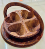 Collapsible Wooden Basket 14 inch with 4 heart shapped compartments