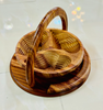 Collapsible Wooden Basket 14 inch Angel Wings - Upright