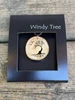 Windswept Arbutus Tree With Birds Wood Pendant by Windy Tree Artisan - Depth View