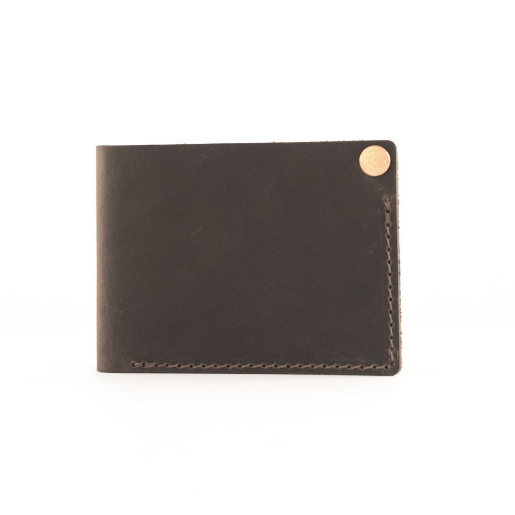 Minimalist Bifold Leather Wallet by Rustico Dark Brown Heartwood Gifts