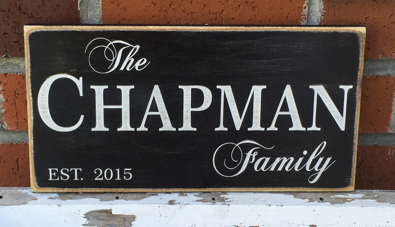 Rustic Farmhouse Family Name Sign with Established Year