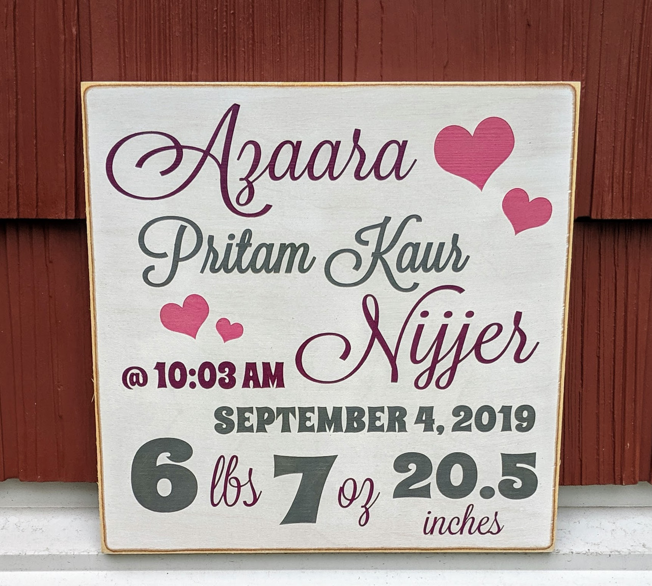 Baby Birth Newborn Stats Sign