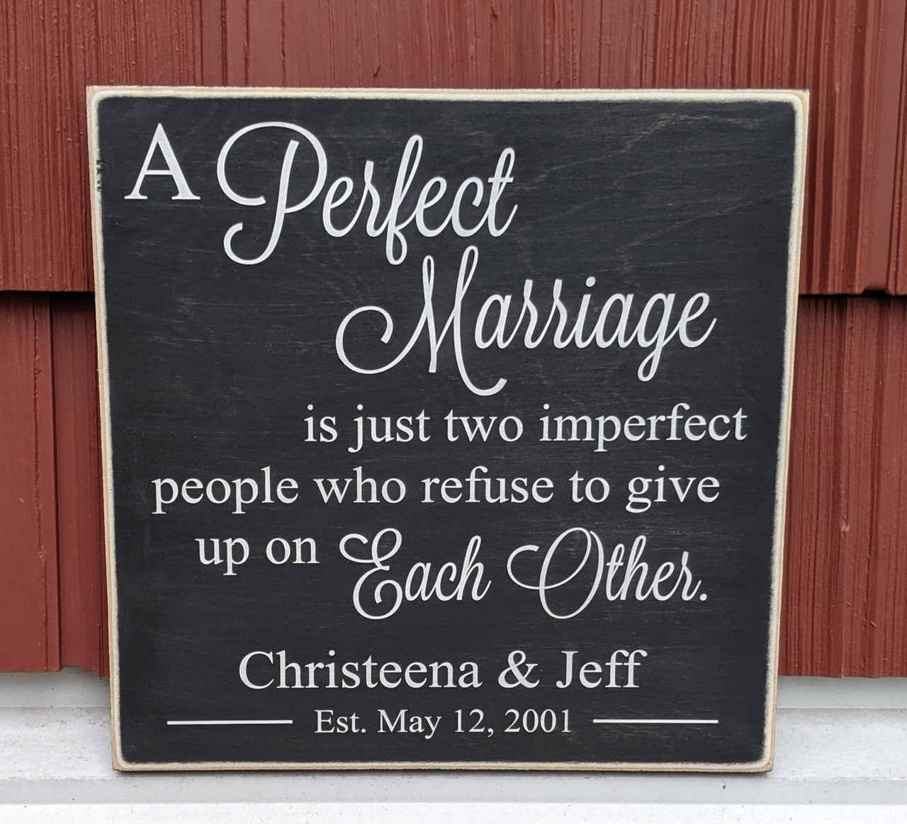 A Perfect Marriage Personalized Sign
