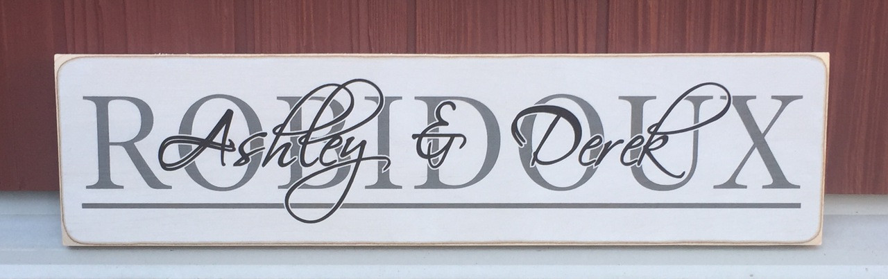 Wood family sign