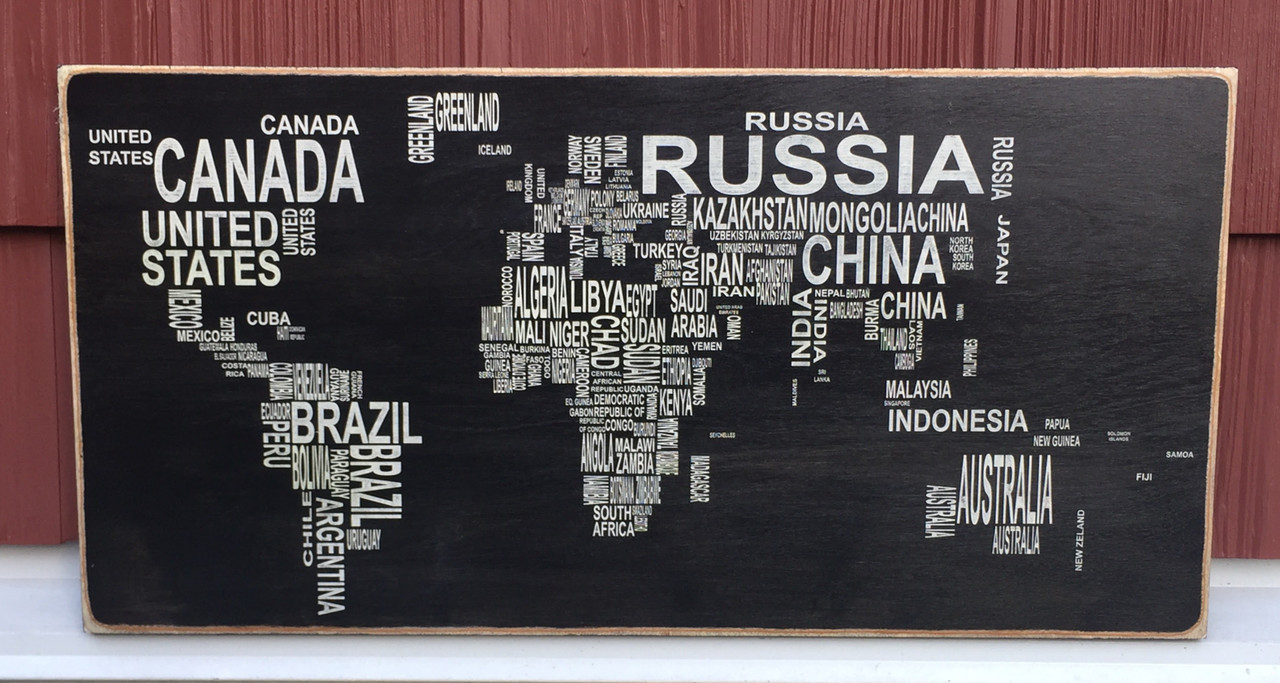 World map of words