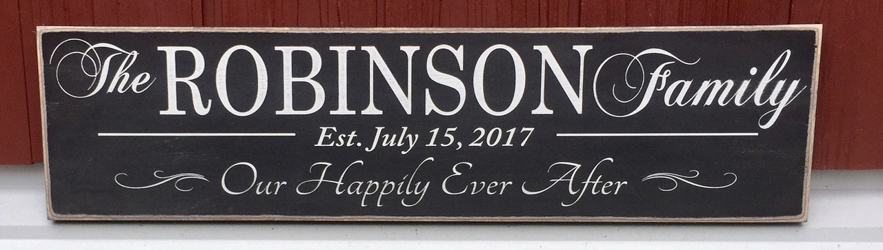 Our Happily Ever After Family Establishment Sign