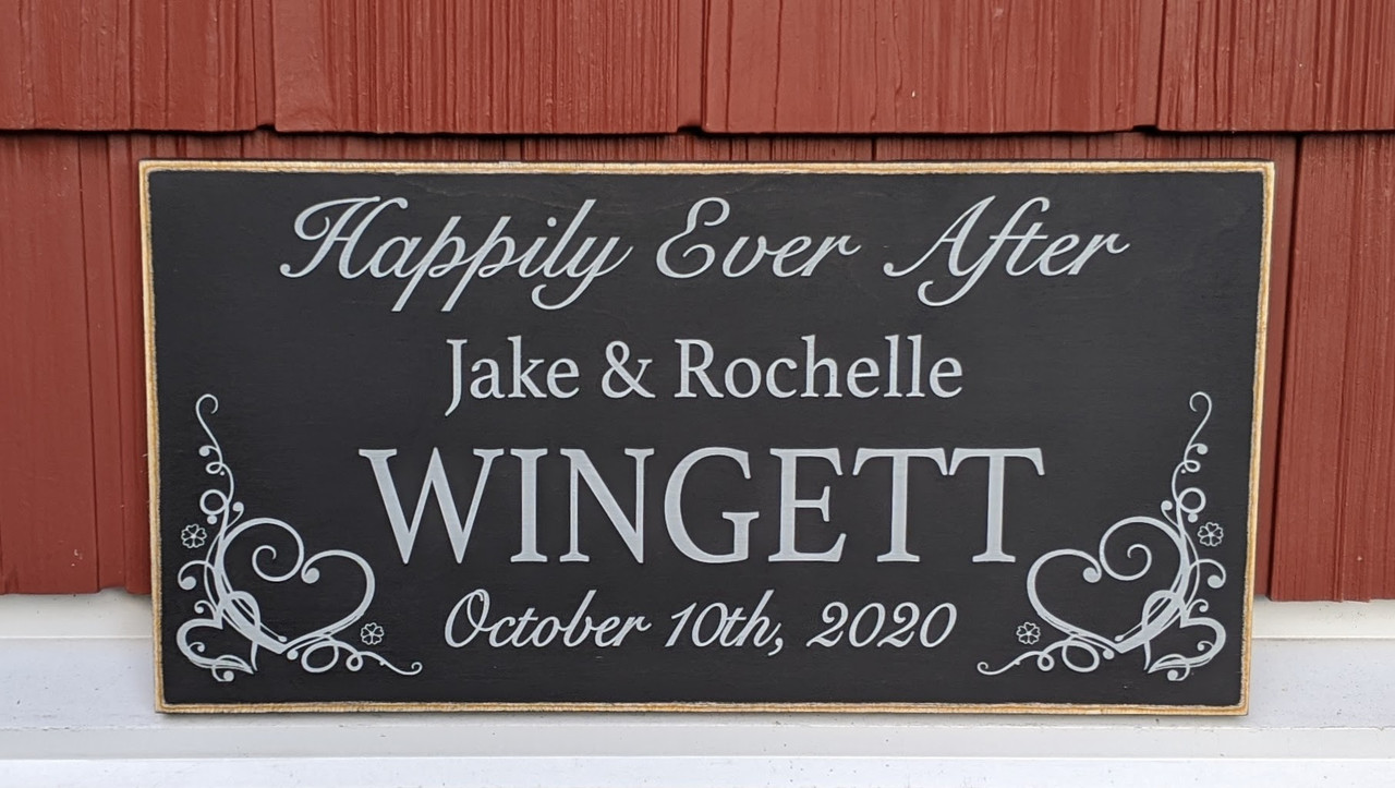 Personalized Sign with Happiliy Ever After