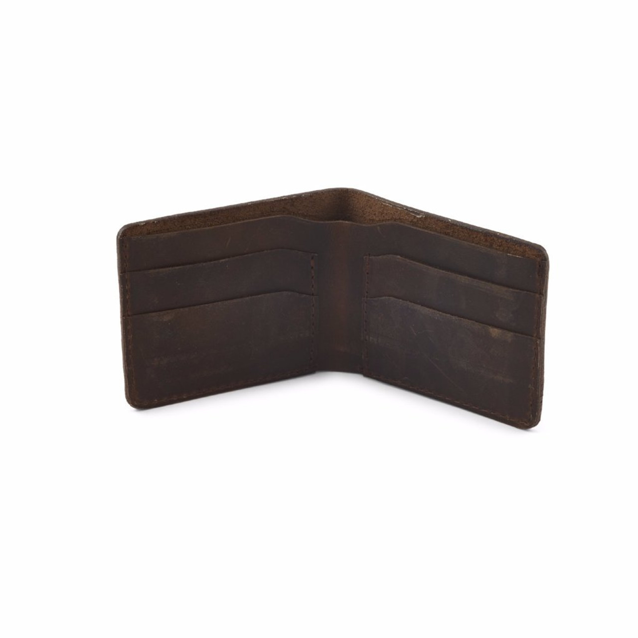 Knox Bifold Leather Wallet - Inside - Dark Brown - by Rustico