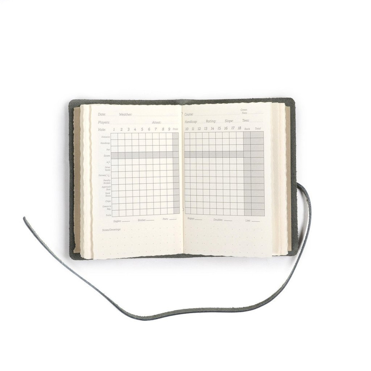 Rustico Leather Golf Log Book - inside pages