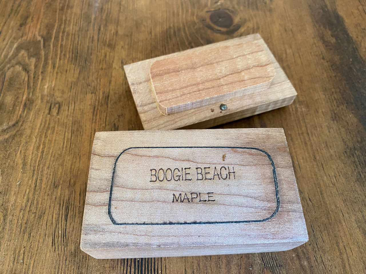 Boogie Beach Box - Maple Wood - underside logo