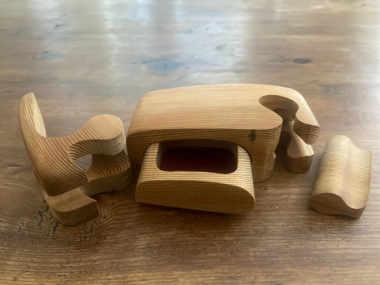 Red Cedar Boogie Beach Trinket Puzzle Boxes - Personalized Beachy Keepsakes for Jewelry & Mementos - Opened View
