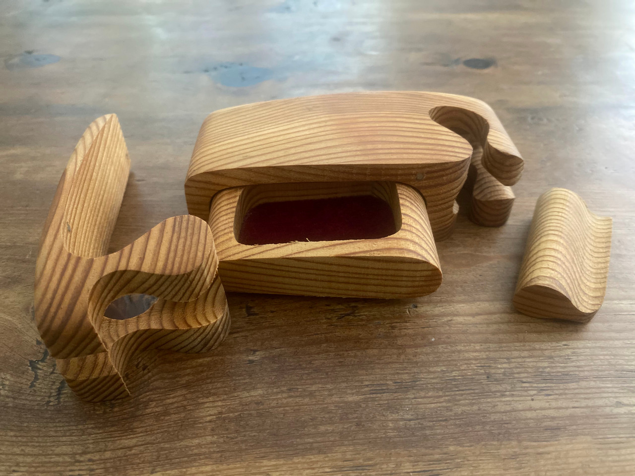 Red Cedar Boogie Beach Trinket Puzzle Boxes – for Keepsakes, Jewelry & Mementos - Opened View
 Red Cedar Boogie Beach Trinket Puzzle Boxes – for Keepsakes, Jewelry & Mementos - Opened View