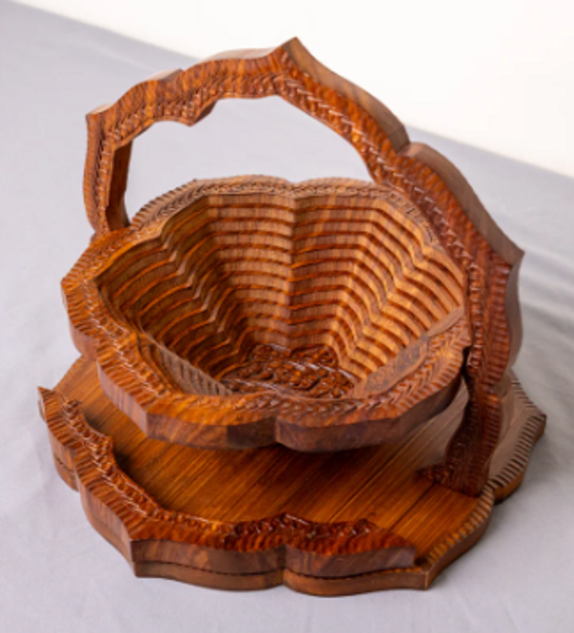 Collapsible Wood Basket 12 inch Star