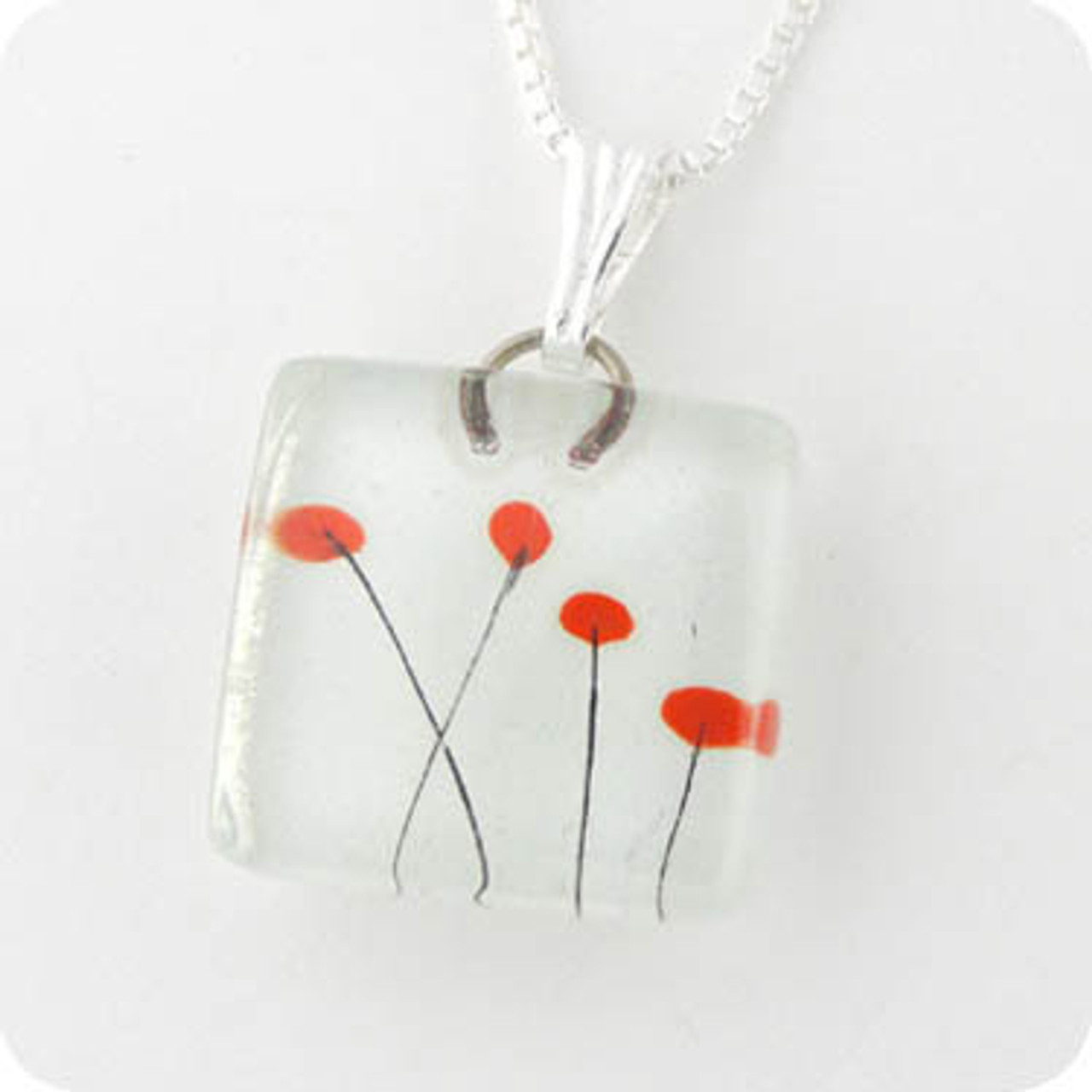 Glass Pendant Charm - Momo Poppies