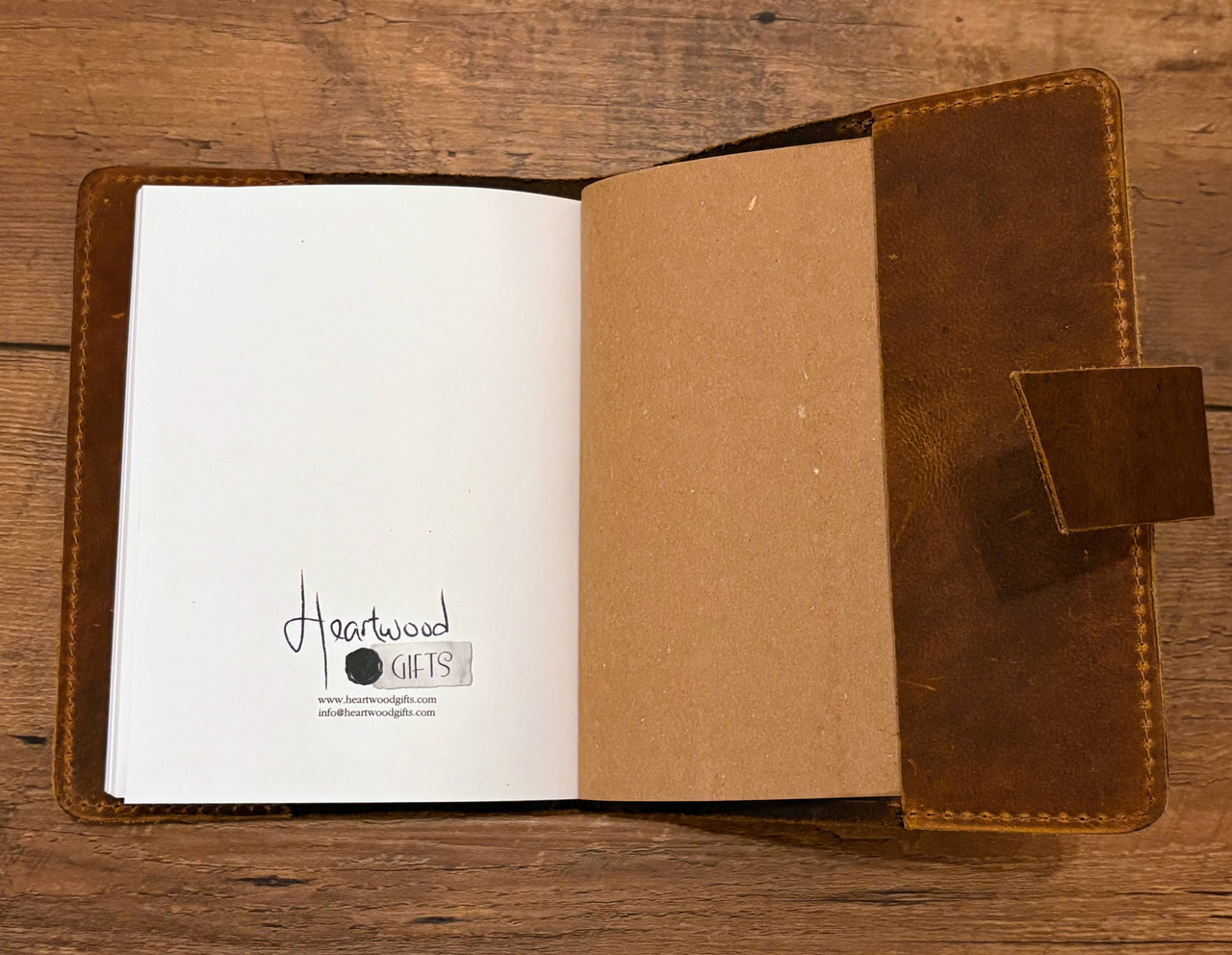 Heartwood Switchback Leather Journal - Inside Back Cover