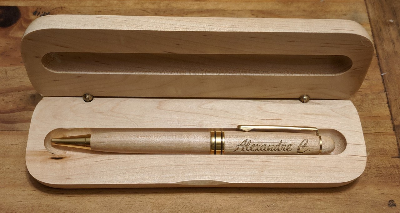 Personalized Wooden Pen Box - Engraved