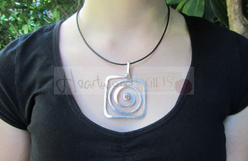 aluminum spiral square pendant