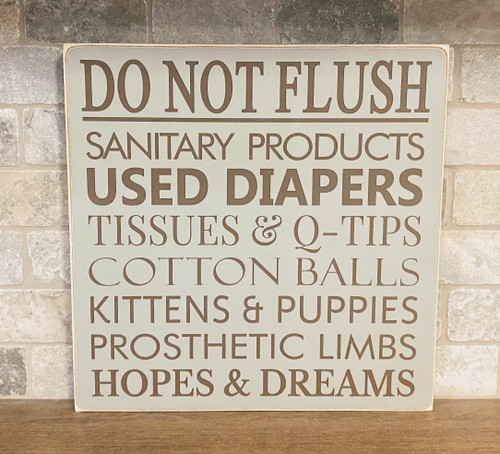 Do Not Flush Sign