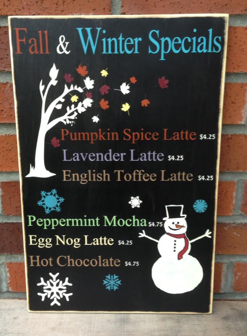 Restaurant menu sign custom made