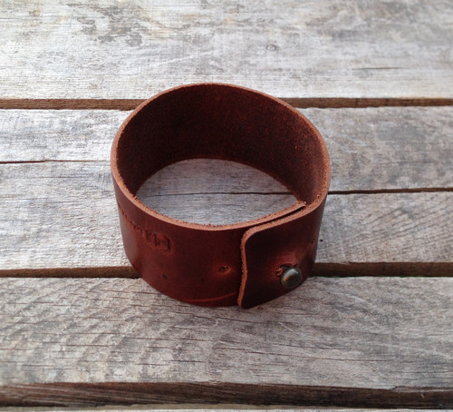 Wide leather wrist band