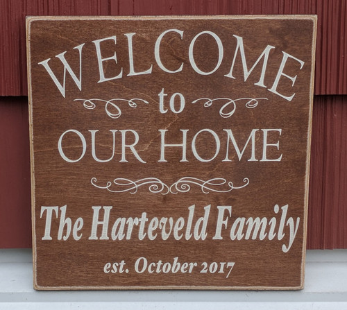 Welcome to our Home Family Sign