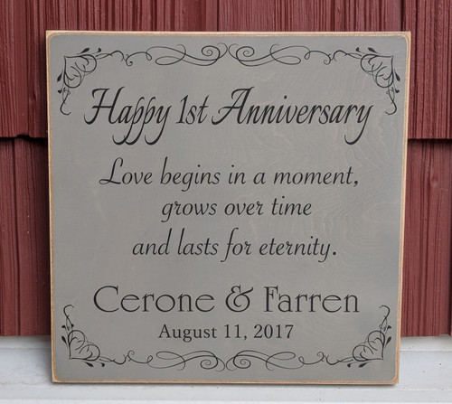 Personalized Anniversary Wood Sign 12" x 12"