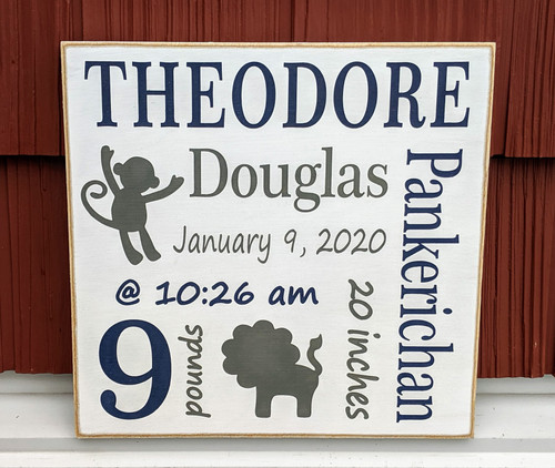 Newborn baby birth stats newborn info sign