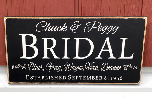 Family Name Sign With First Names & Established Date
