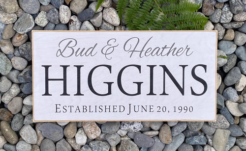 Custom Sign with First & Last Name Sign and Established Date
