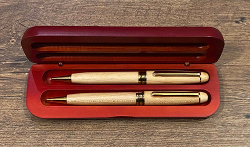 Two-Tone Rosewood Color/Maple Pen Box for Single Pen