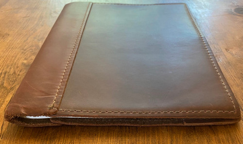 Composition Leather Journal - Saddle -long view