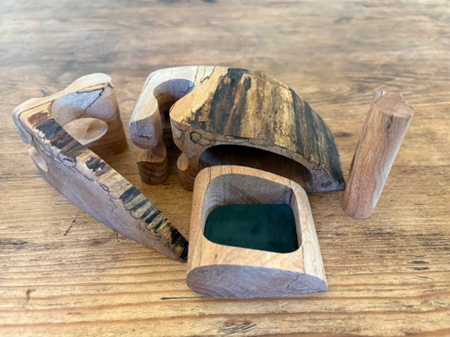 Maple Boogie Beach Trinket Puzzle Boxes - Personalized Beachy Keepsakes for Jewelry & Mementos - Opened View