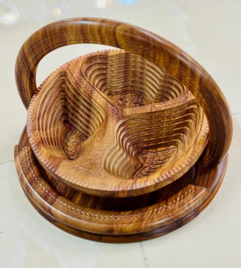 Collapsible Wooden Basket Angel Wings 