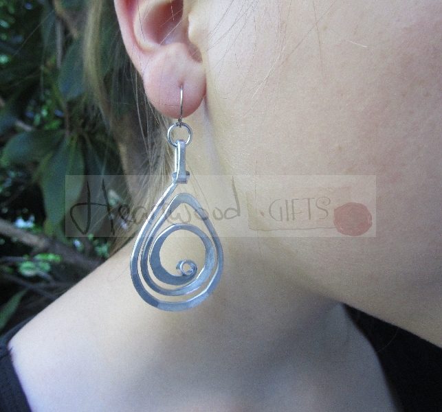 aluminum spiral teardrop earrings aluminum spiral teardrop earrings