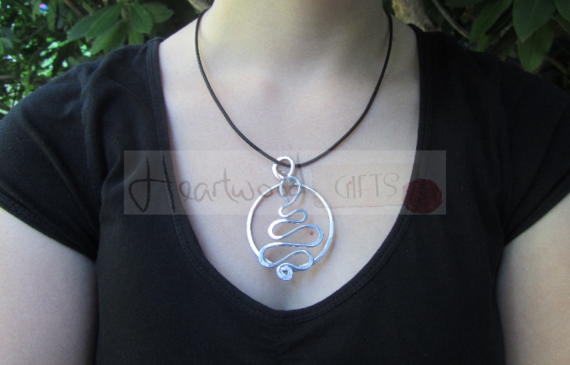 aluminum circle squiggle pendant aluminum circle squiggle pendant