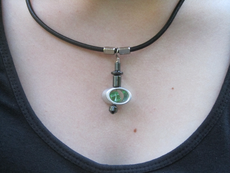 model with infinite jewelley emerald bead with hematite pendant model with infinite jewelley emerald bead with hematite pendant