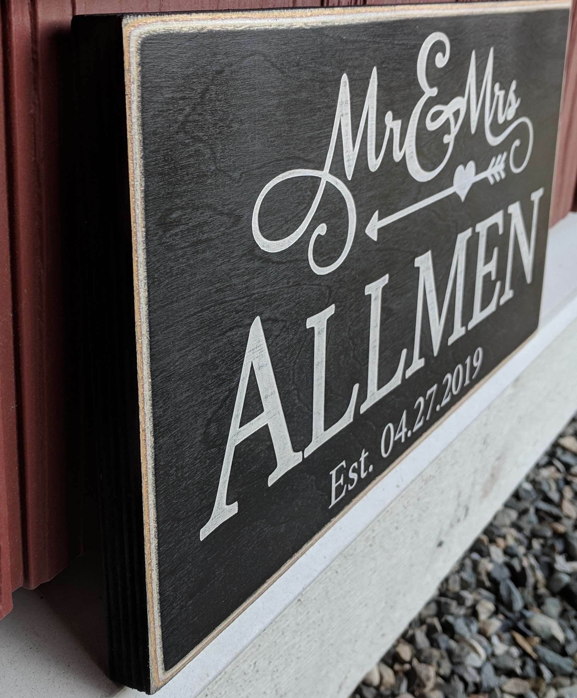 Side profle of 3/4" birch ply for sign