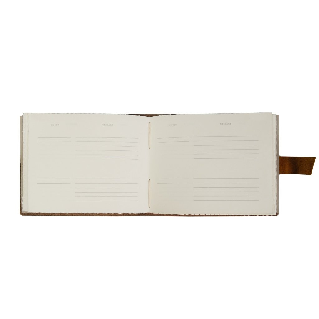 Templated Pages inside Rustico Leather Guest Book - Dark Brown