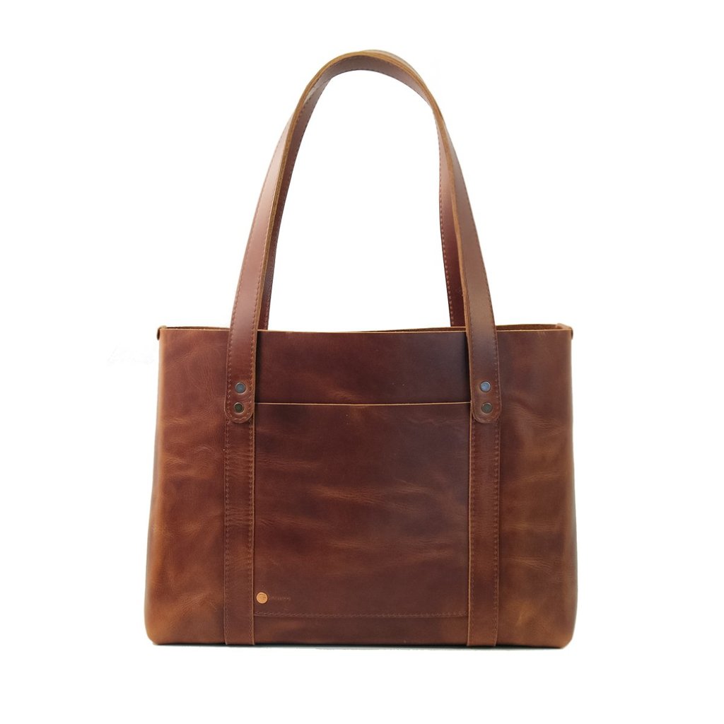 Leather Tote - Hideout by Rustico - Saddle - Back Side Leather Tote - Hideout by Rustico - Saddle - Back Side