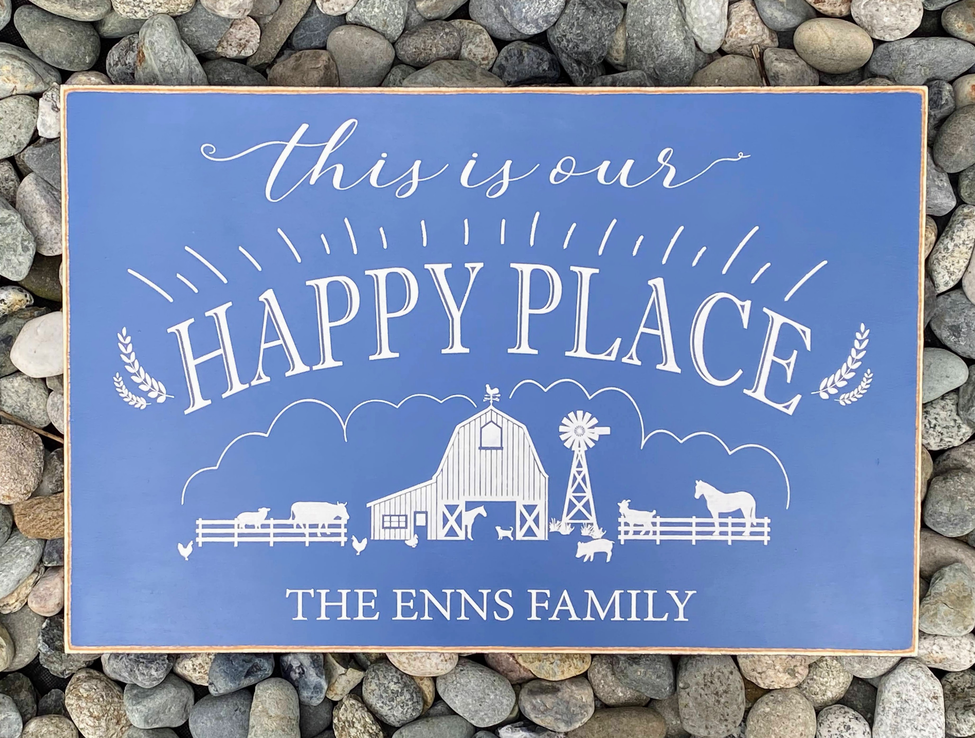 custom gift - this is our happy place - wood sign custom gift - this is our happy place - wood sign