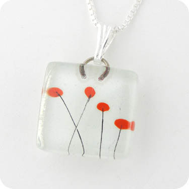 Momo Glassworks Charm Pendant - Momo Poppies - Heartwood Gifts
