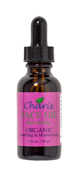 The Charis Face Oil contains six organic face oils and kosher vitamin E Oil. The oils used are selected for their qualities that benefit the facial skin and are suitable for all types of skin, including normal to oily skin types. The Charis combination of oils make for an excellent night moisturizer and collectively they super moisturize and balance the skin. These oils help to protect, hydrate the skin, and enable valuable nutrients to penetrate into the skin. 