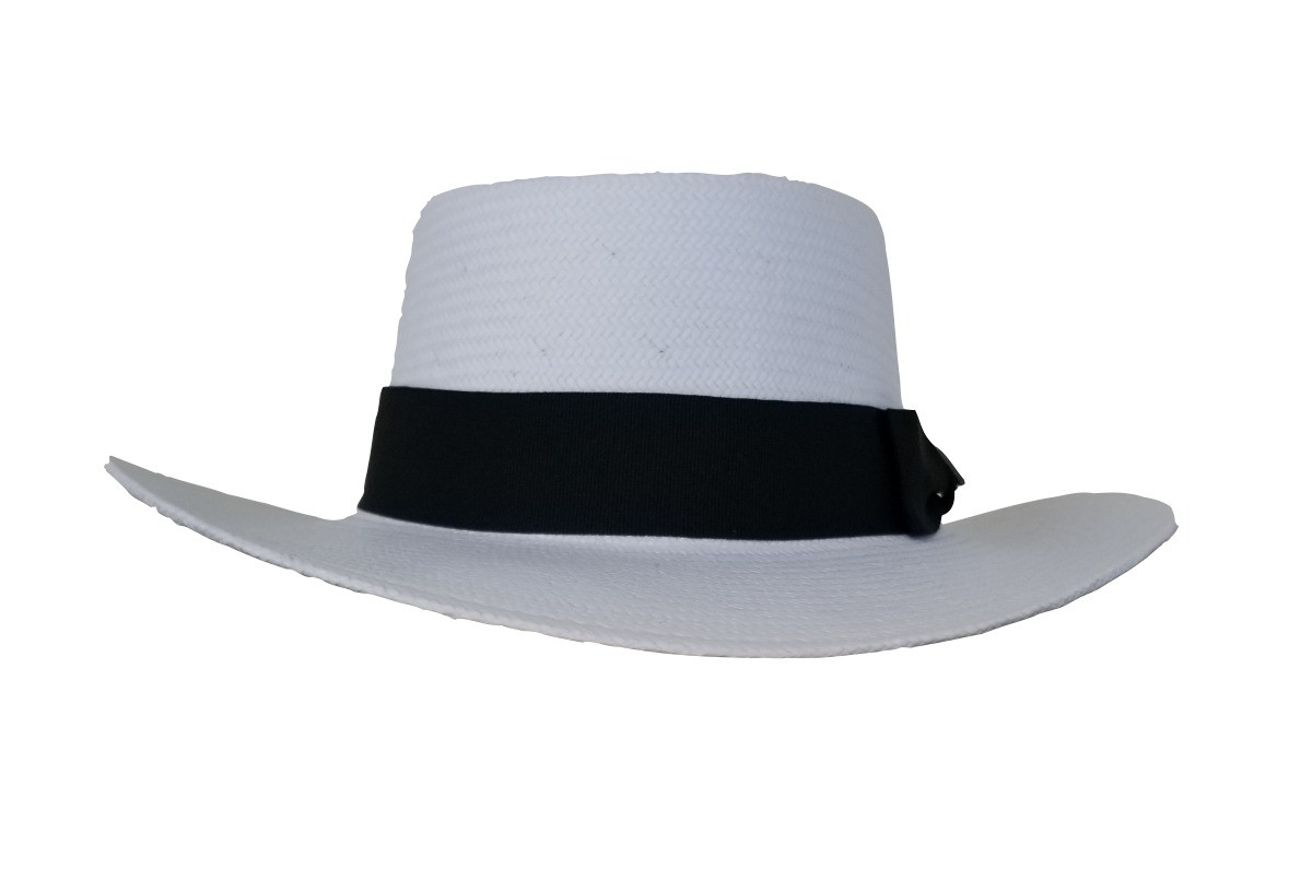 Kenny K Gambler Hat, White Planter’s Hat, Toyo Straw, Classic Elegant