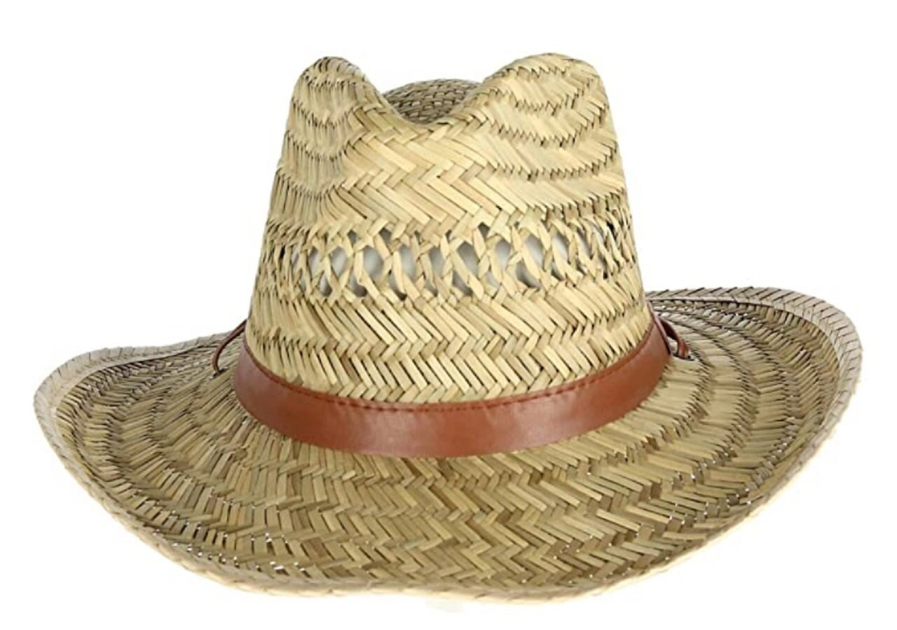 Kenny K Men's Rush Straw Hat with Chin 