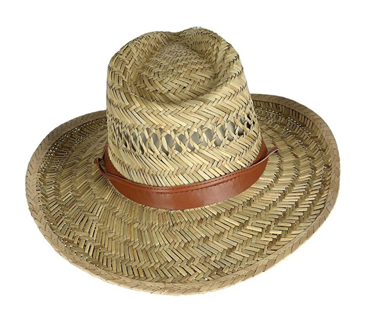 Kenny K Men's Rush Straw Hat with Chin 
