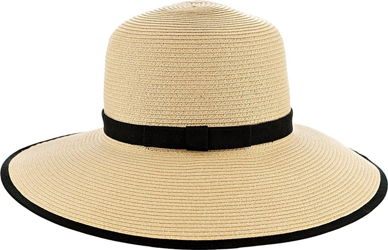 Karen Keith Sunhat Sun Hat Braided Toyo Straw, Designed for Reading,  Ponytail, Messy Bun, Long Hair BT9-CB LTC Hats