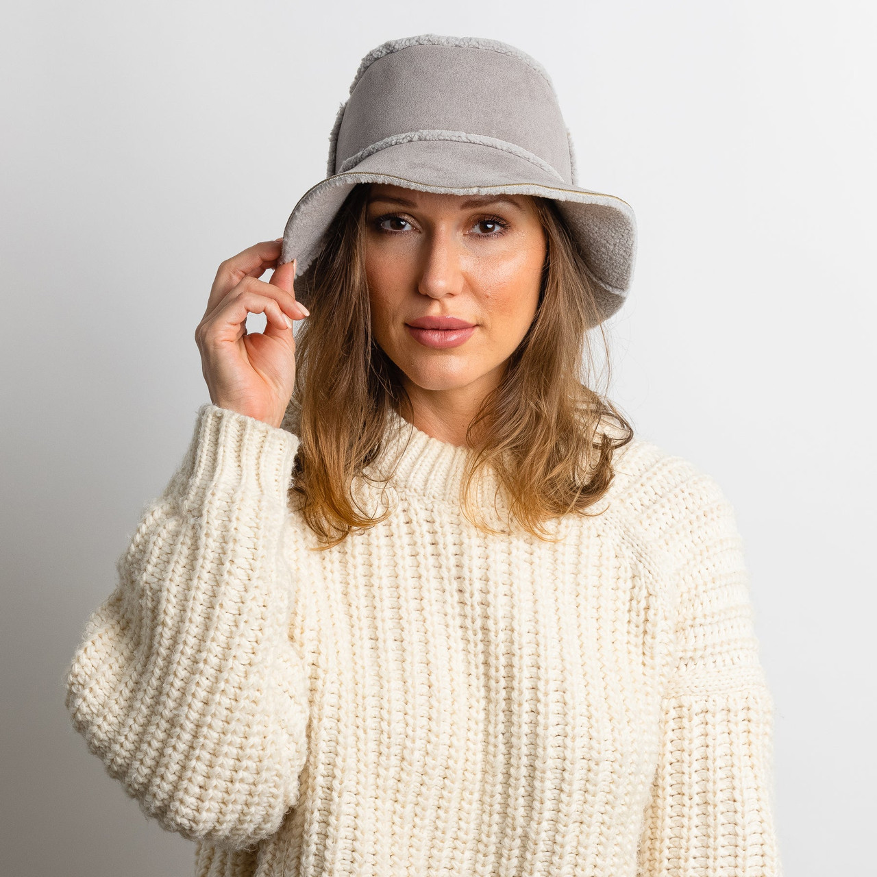 Hat Attack Reversible Faux Shearling Bucket Hat