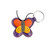 Butterfly Keychain, ili of New York, Leather Fob, Purple, Orange & Yellow, 6485