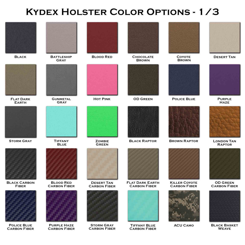 Kydex Holster Color Options 1/3